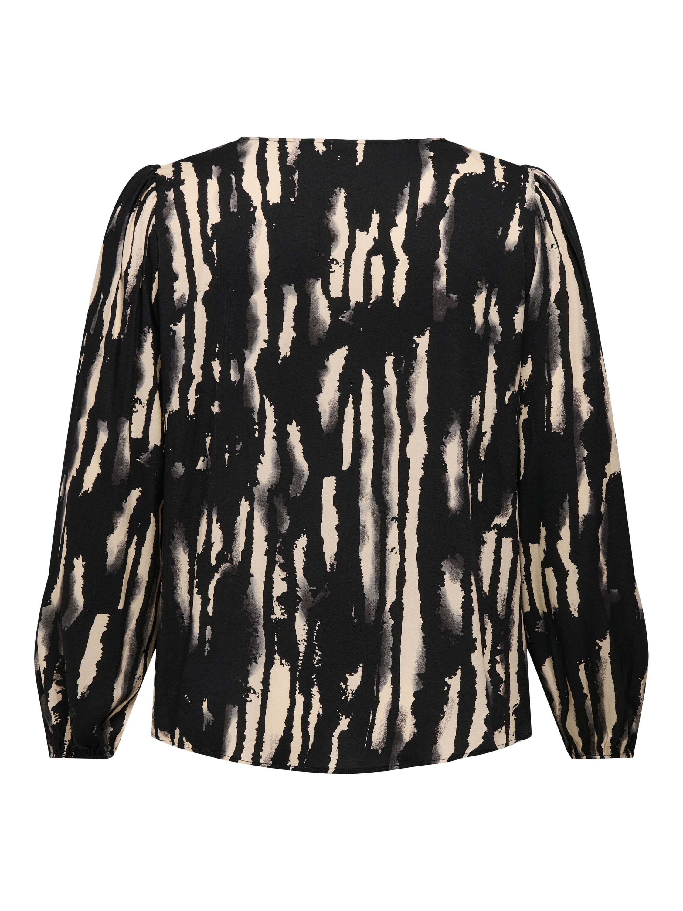 Schlupfbluse aus Viskose - Birch/TIE DYE STRIPES - Schwarz