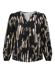 Schlupfbluse aus Viskose - Birch/TIE DYE STRIPES - Schwarz