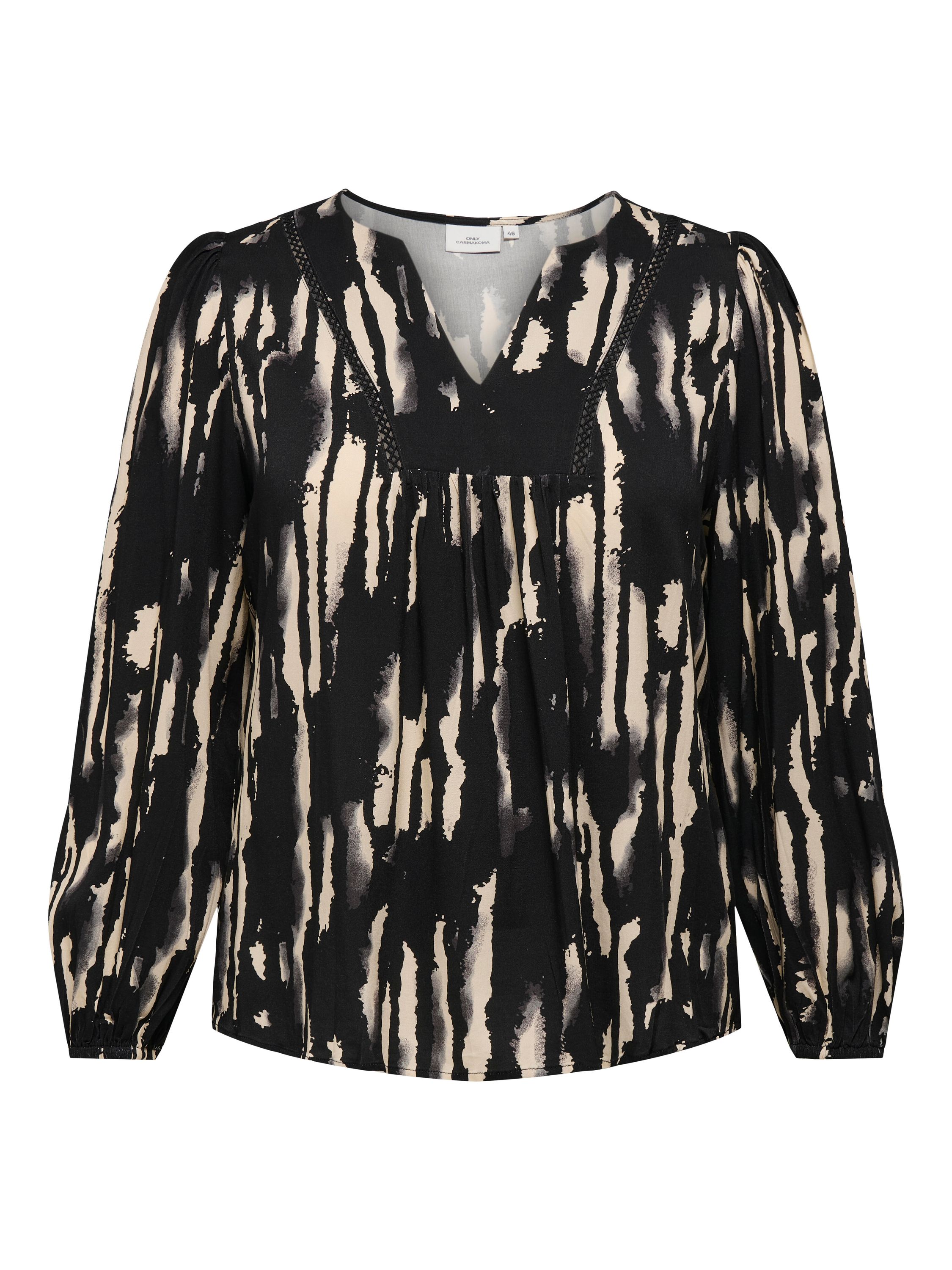 Schlupfbluse aus Viskose - Birch/TIE DYE STRIPES - Schwarz