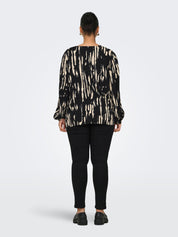 Schlupfbluse aus Viskose - Birch/TIE DYE STRIPES - Schwarz