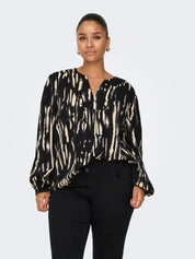 Schlupfbluse aus Viskose - Birch/TIE DYE STRIPES - Schwarz