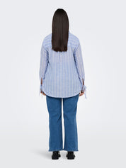 Bluse aus Baumwolle - Soft Chambray/CLOUD DANCER - Blau
