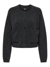 Strickjacke - Dark Grey Melange - Grau