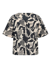 T-Shirt gemustert aus Baumwolle - Pumice Stone/TROPICOOL - Beige
