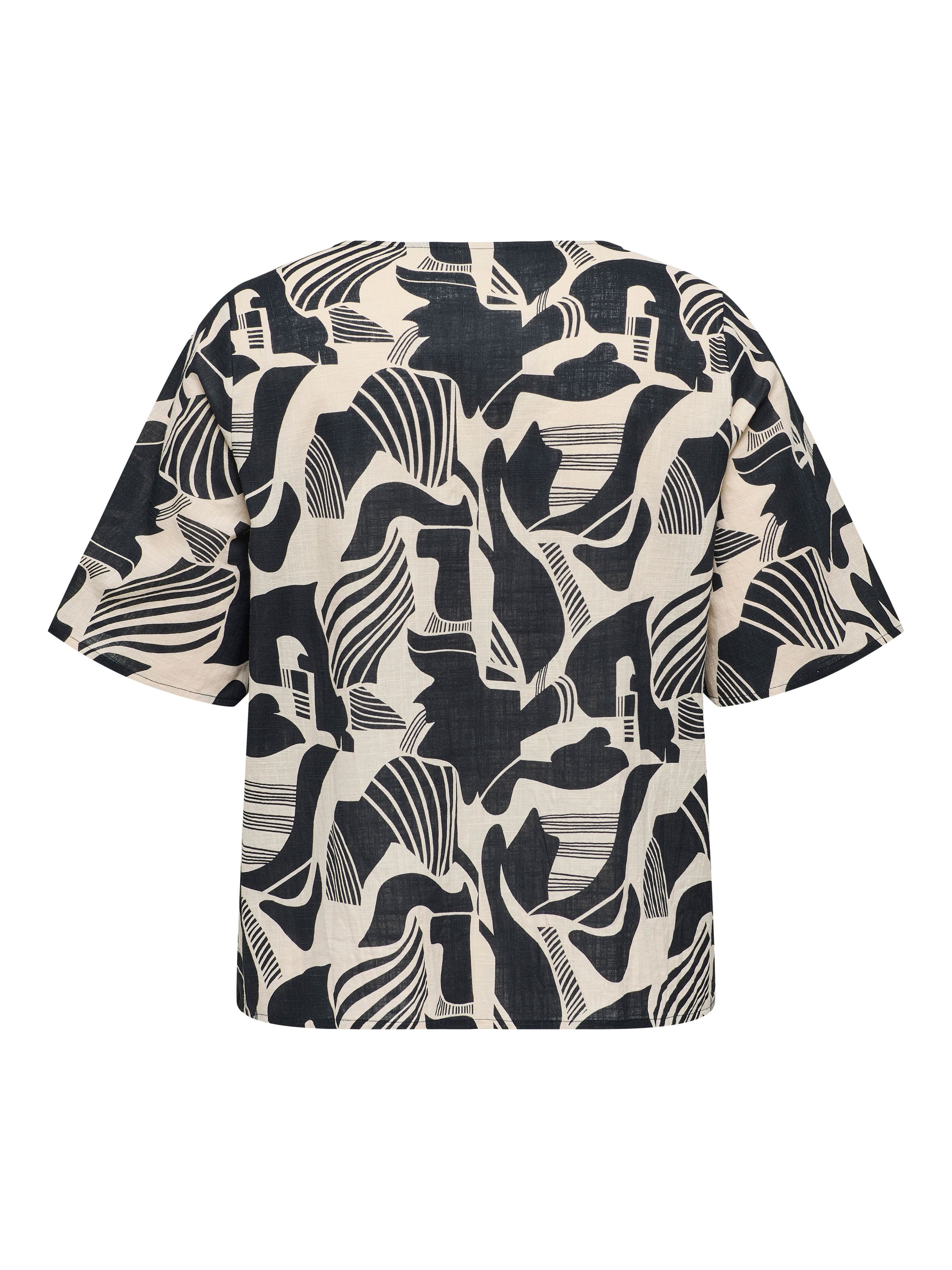 T-Shirt gemustert aus Baumwolle - Pumice Stone/TROPICOOL - Beige