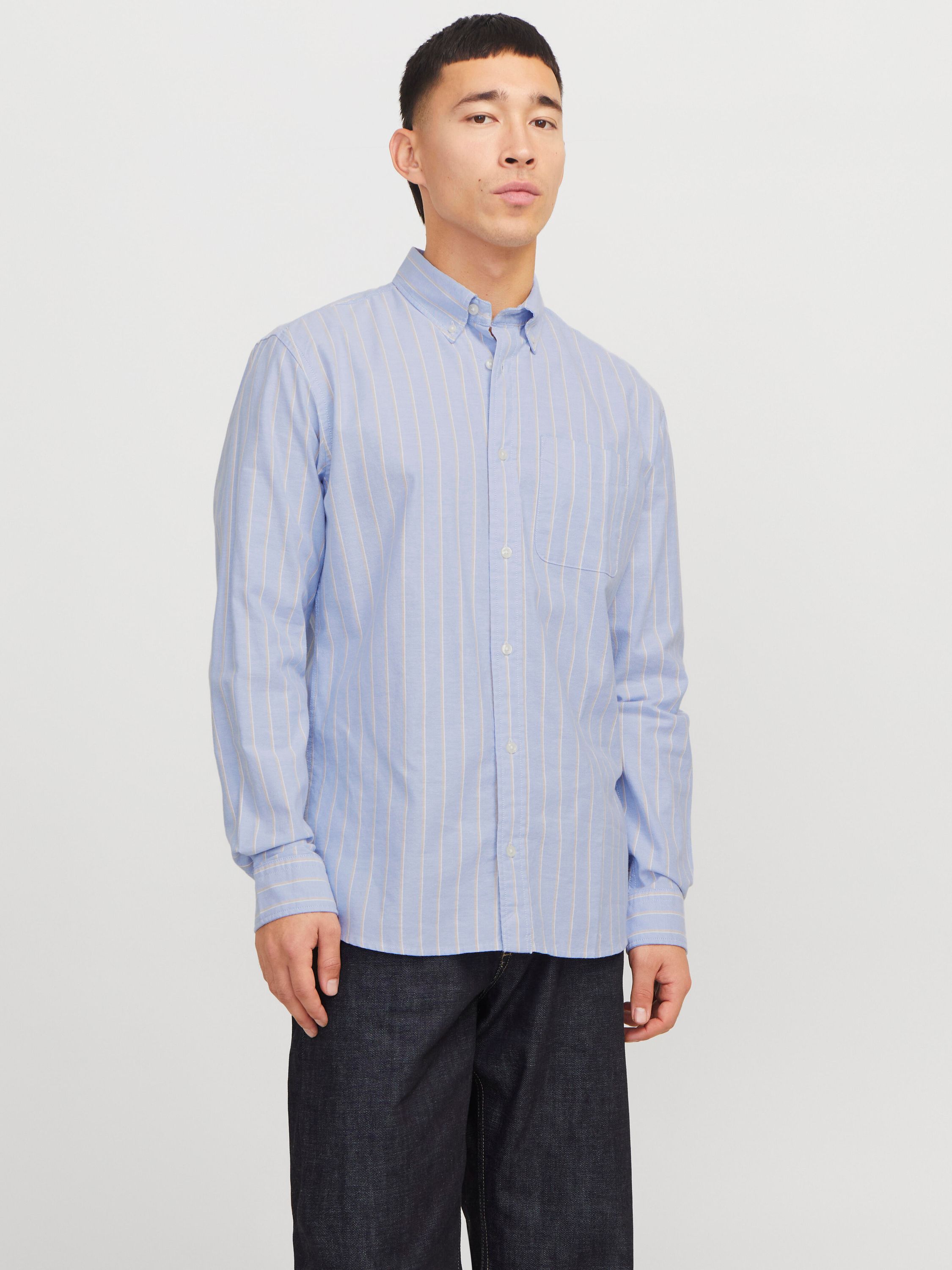 Hemd Slim Fit gestreift - Coronet Blue/SLIM FIT - Blau