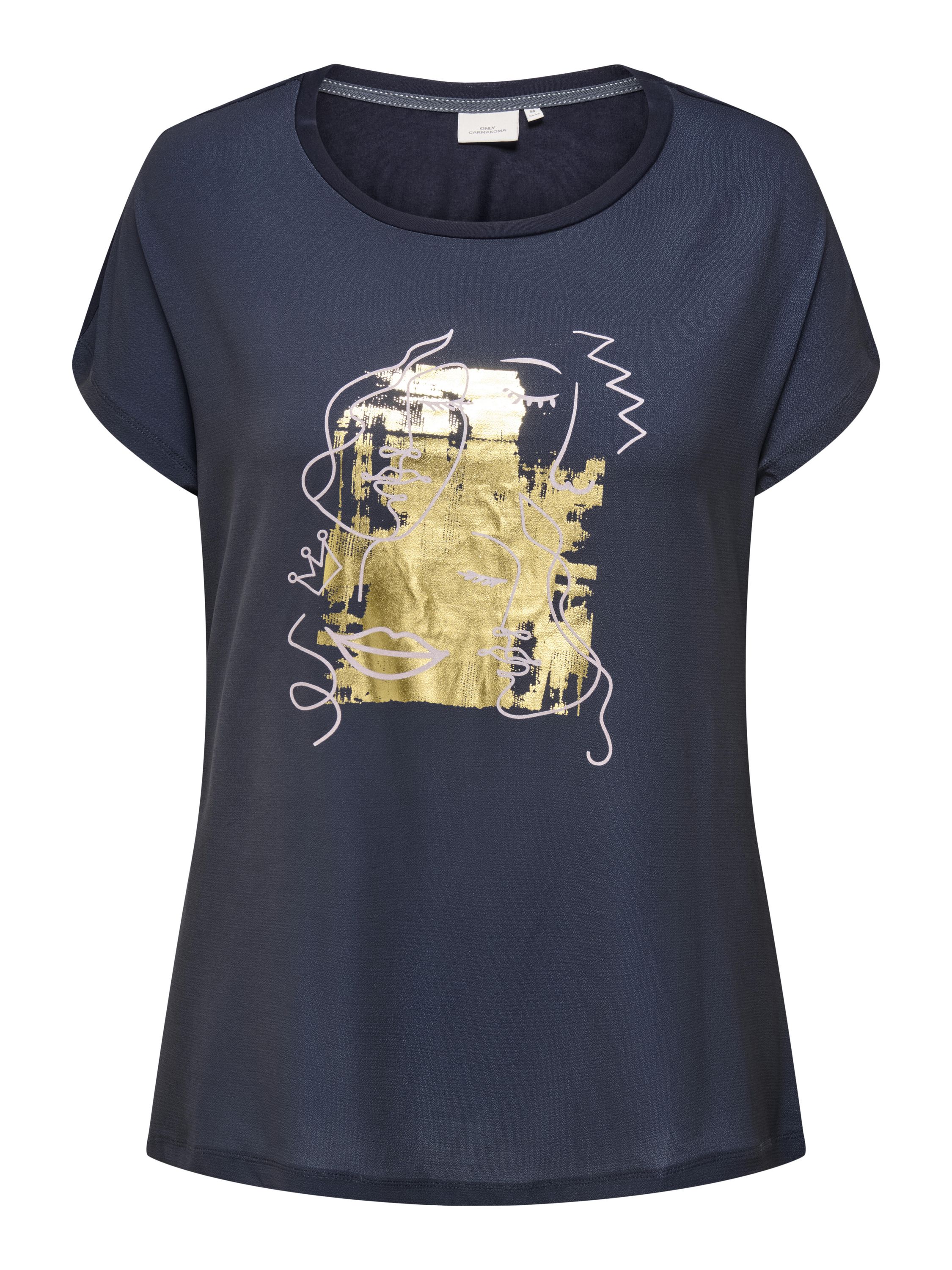 T-Shirt - Night Sky/Golden faces - Blau