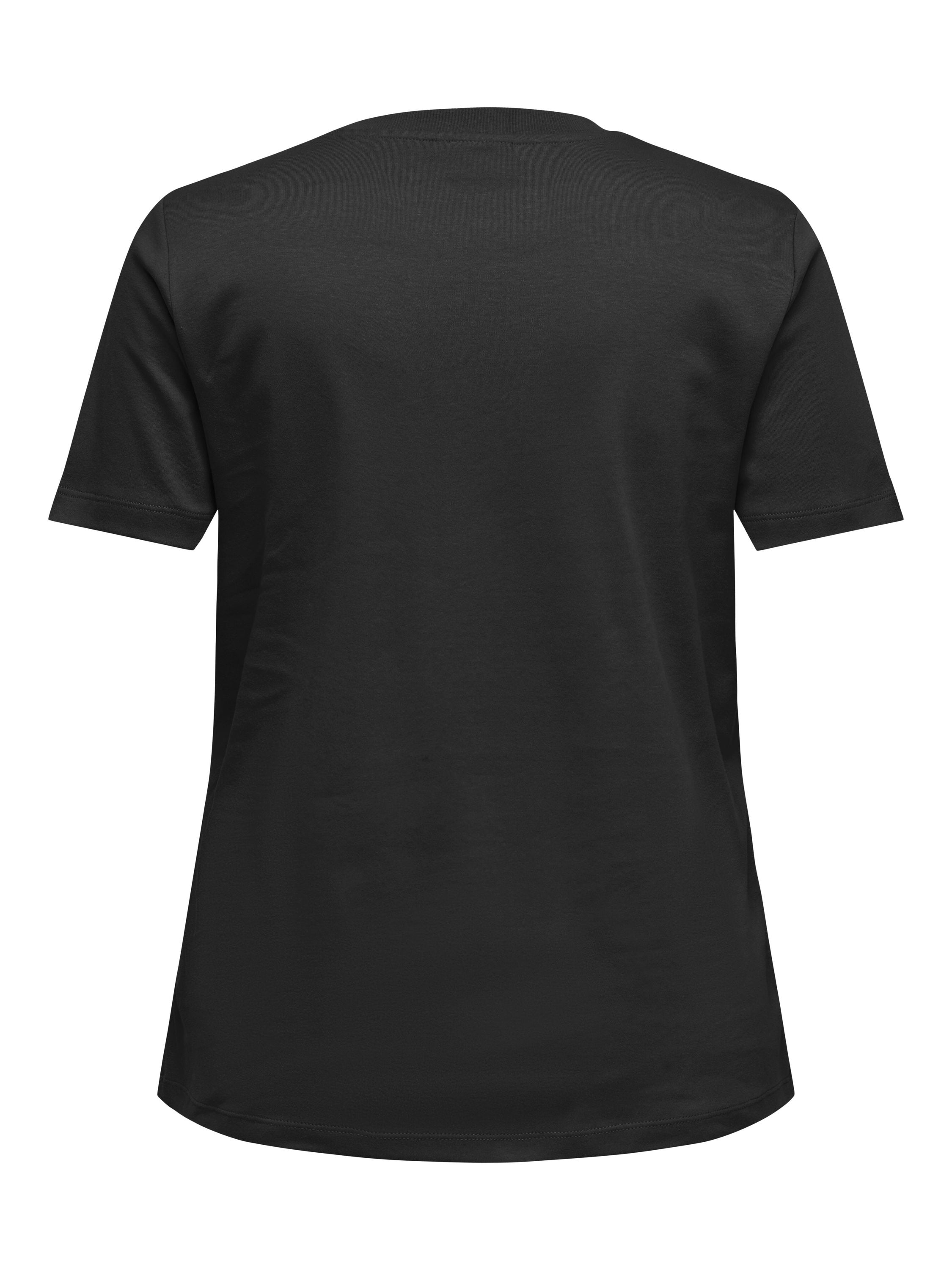 T-Shirt  Bio Baumwolle Rundhals - Black - Schwarz