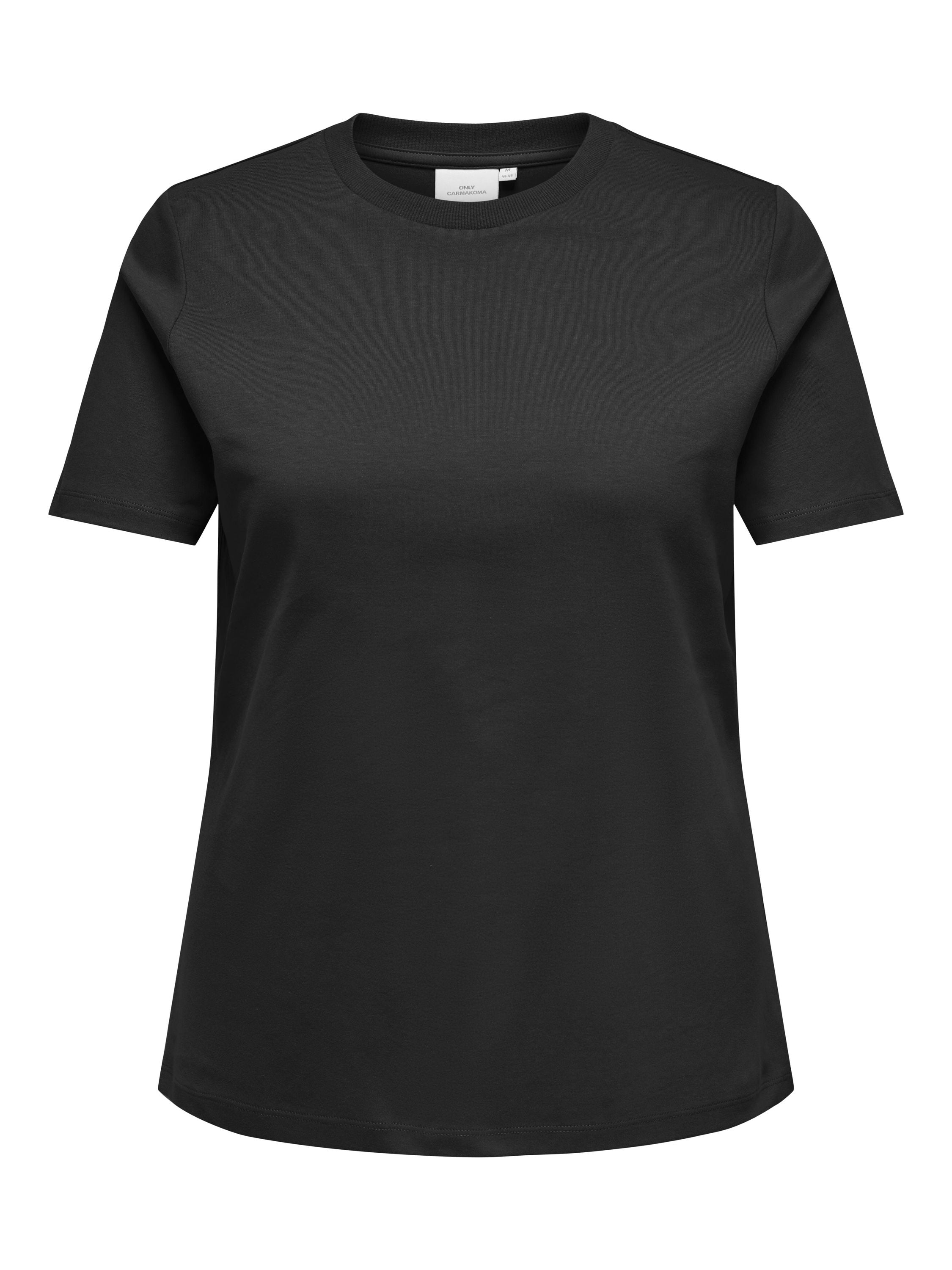 T-Shirt  Bio Baumwolle Rundhals - Black - Schwarz