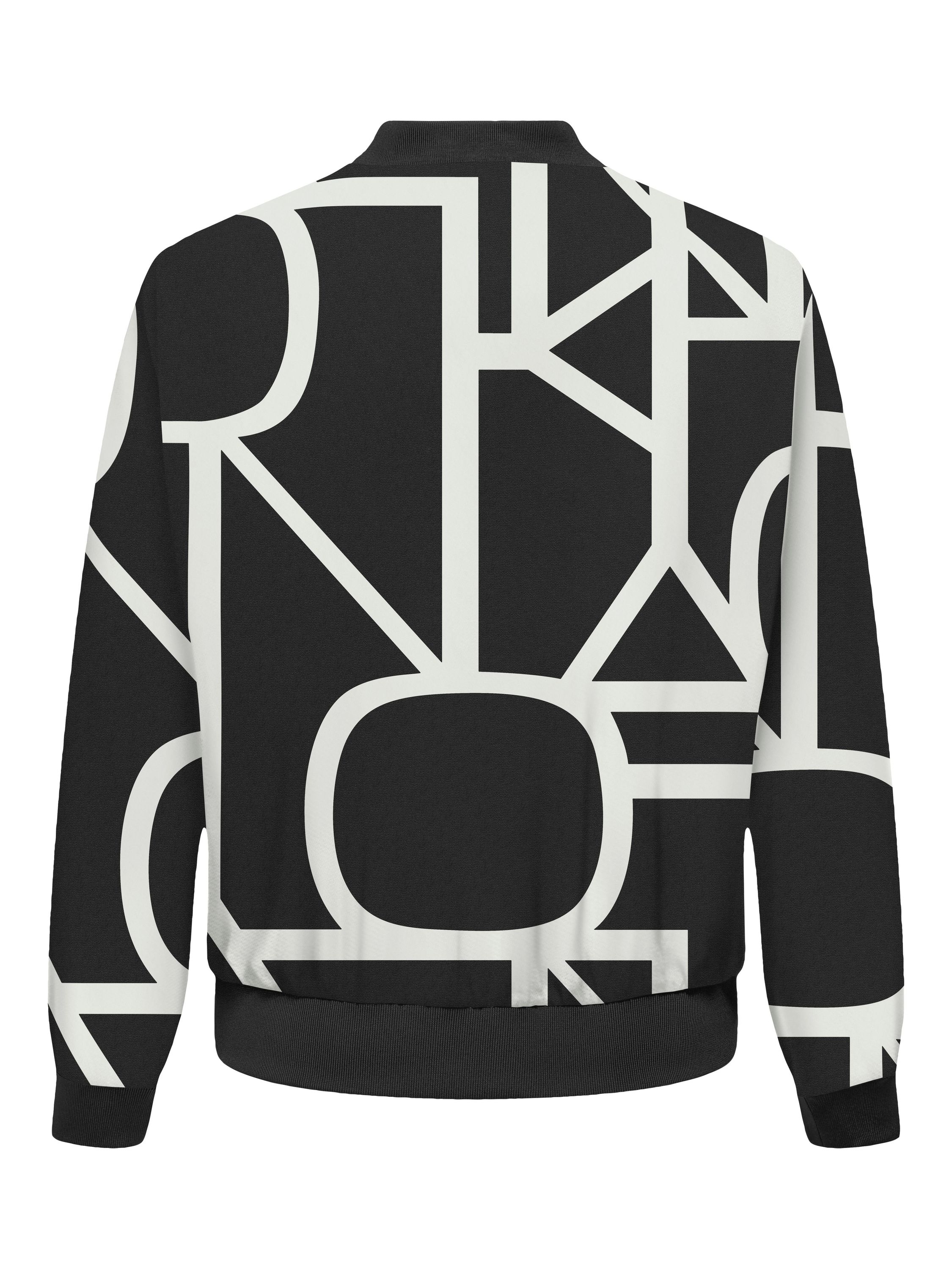 Bomberjacke gemustert mit Stehkragen - Black/MARITIME GREAT LOGO - Schwarz