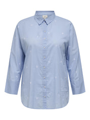Bluse Boxy Fit - Brunnera Blue/WHITE BOWS - Blau