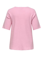 Strick-T-Shirt aus Viskosemix - Roseate Spoonbill - Rosa