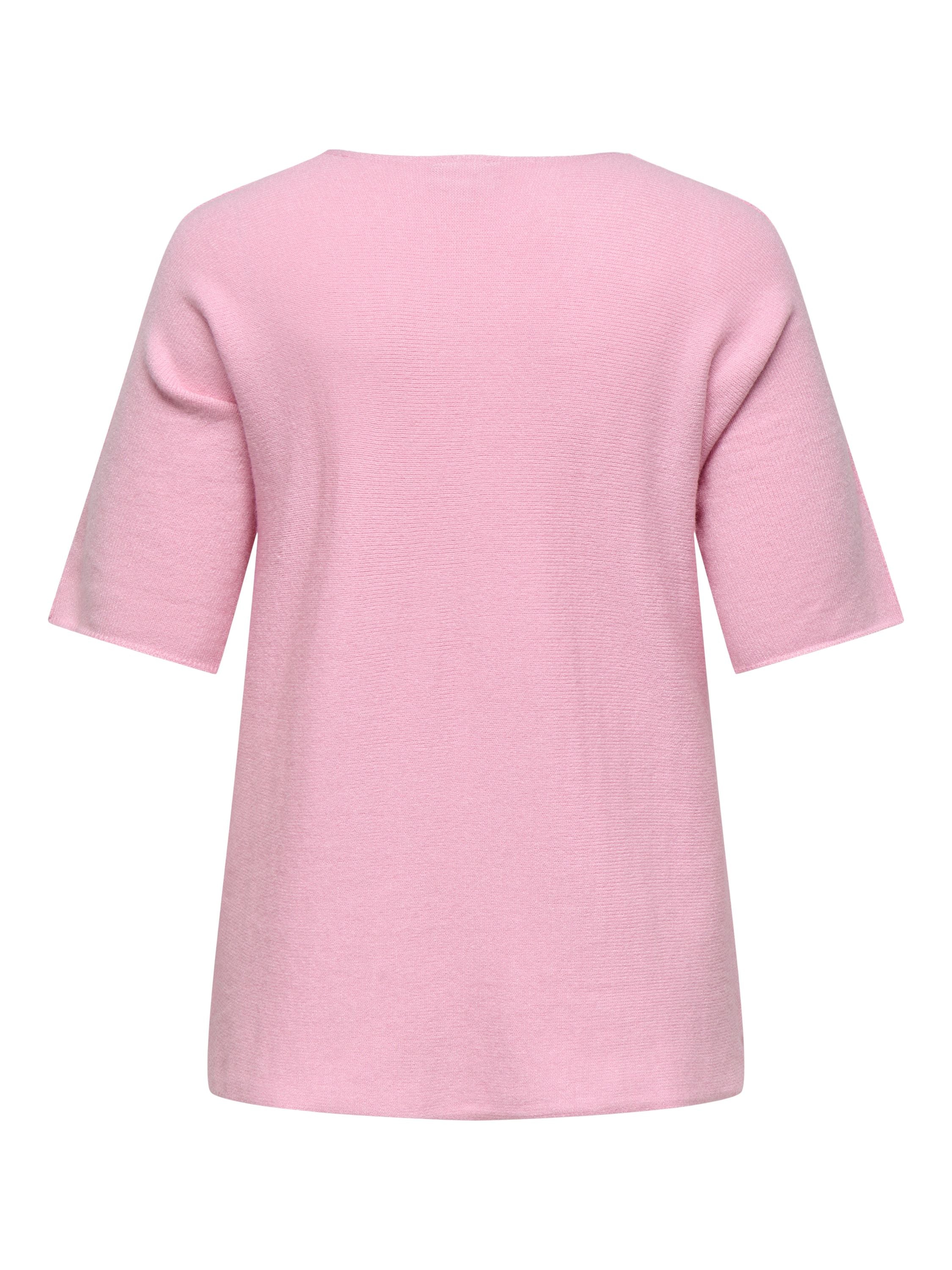 Strick-T-Shirt aus Viskosemix - Roseate Spoonbill - Rosa