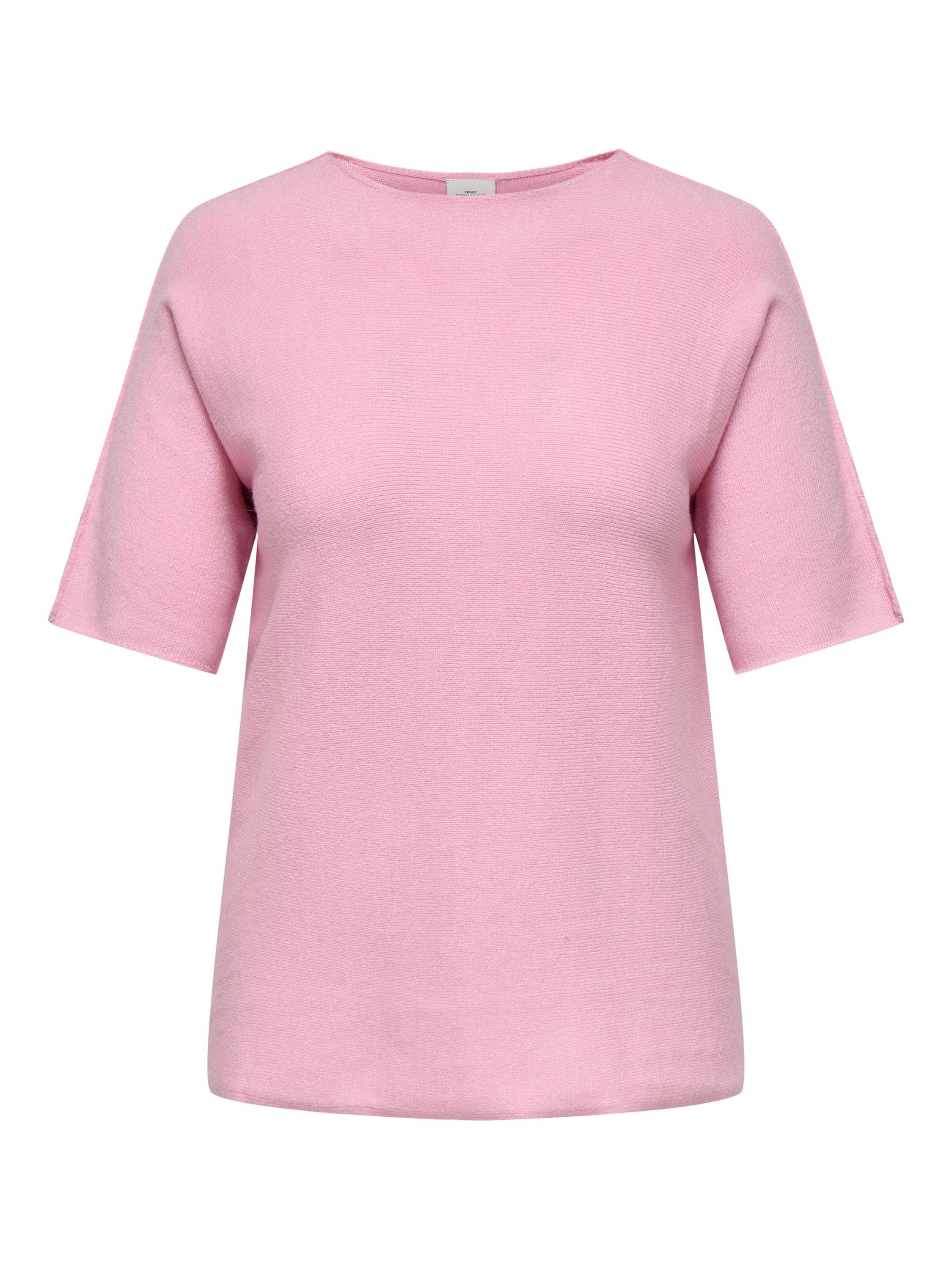 Strick-T-Shirt aus Viskosemix - Roseate Spoonbill - Rosa