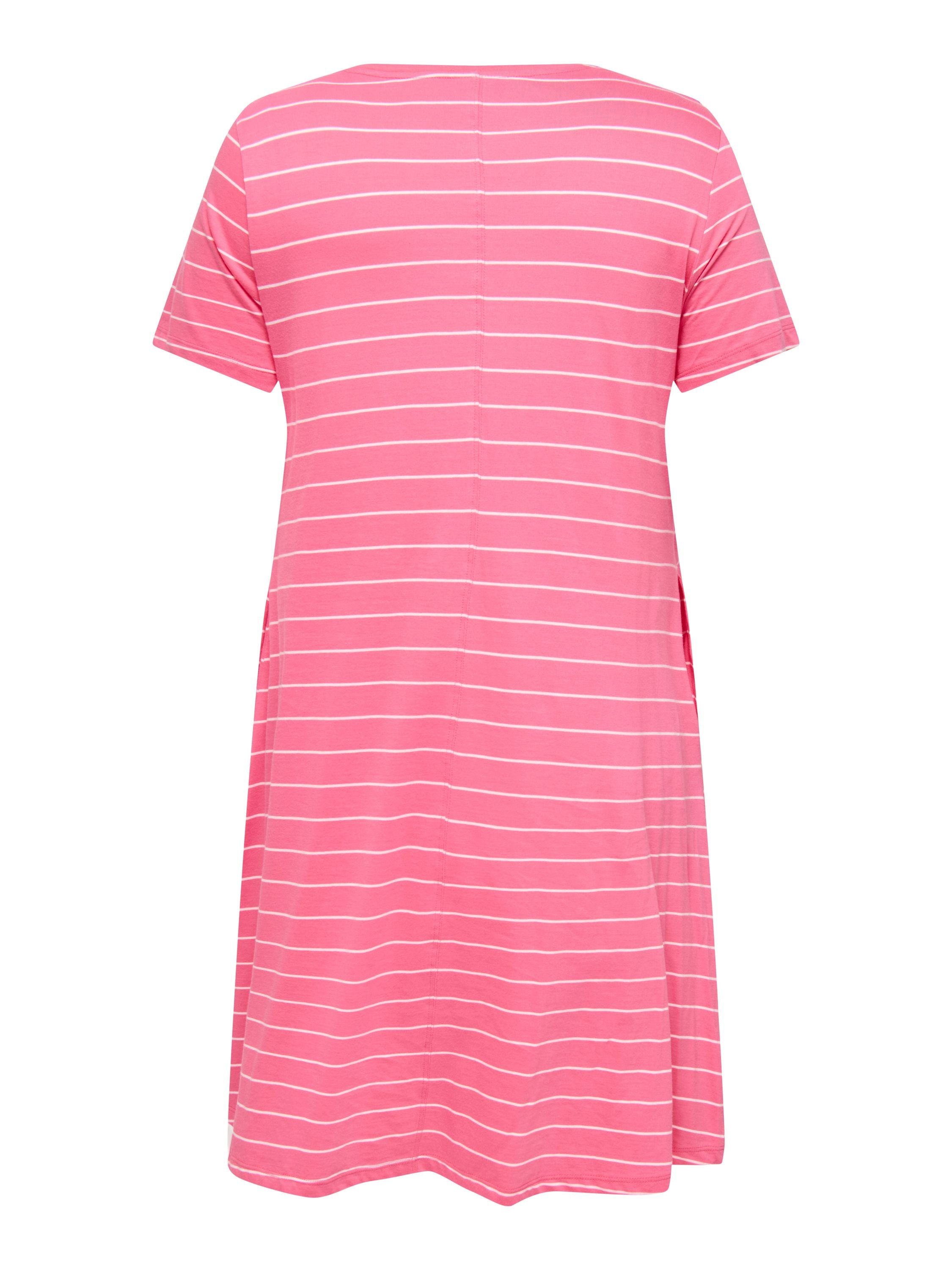 Jerseykleid Mini aus Baumwolle - Camellia Rose/Cloud dancer (Na - Pink