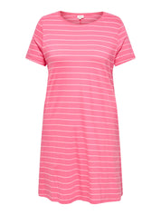 Jerseykleid Mini aus Baumwolle - Camellia Rose/Cloud dancer (Na - Pink