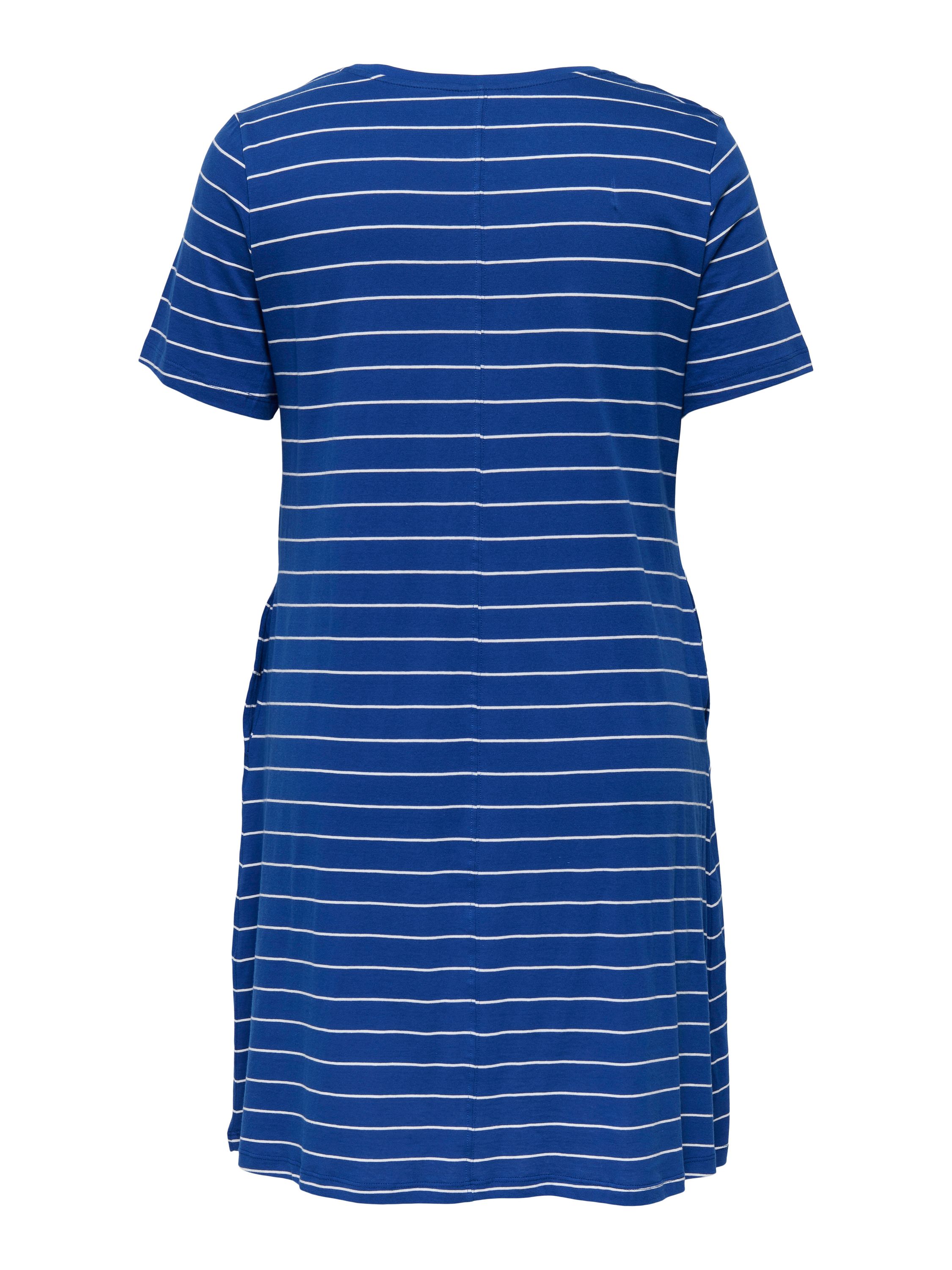 Jerseykleid Mini aus Baumwolle - Mazarine Blue/Cloud dancer (Na - Blau