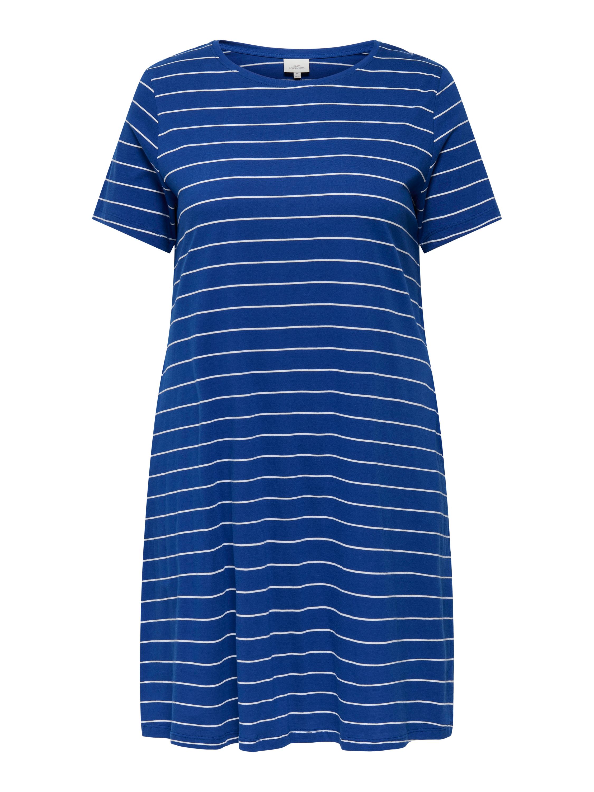 Jerseykleid Mini aus Baumwolle - Mazarine Blue/Cloud dancer (Na - Blau