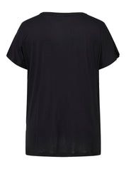 T-Shirt aus Viskose - Black/Vaca In Malibu - Schwarz