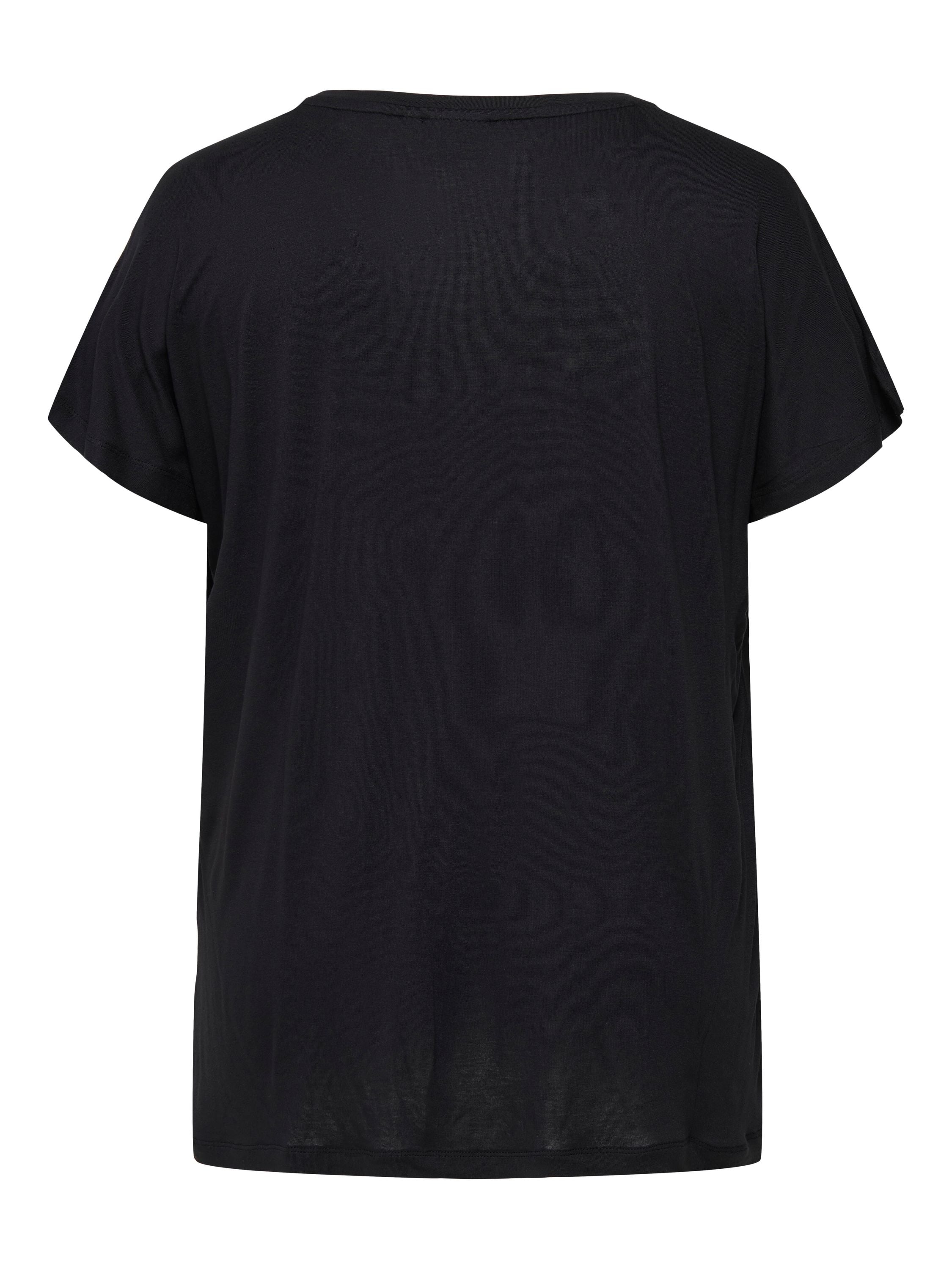 T-Shirt aus Viskose - Black/Vaca In Malibu - Schwarz
