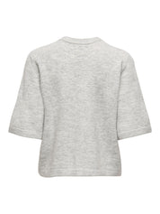 Strickjacke mit Knöpfen - Light Grey Melange - Grau