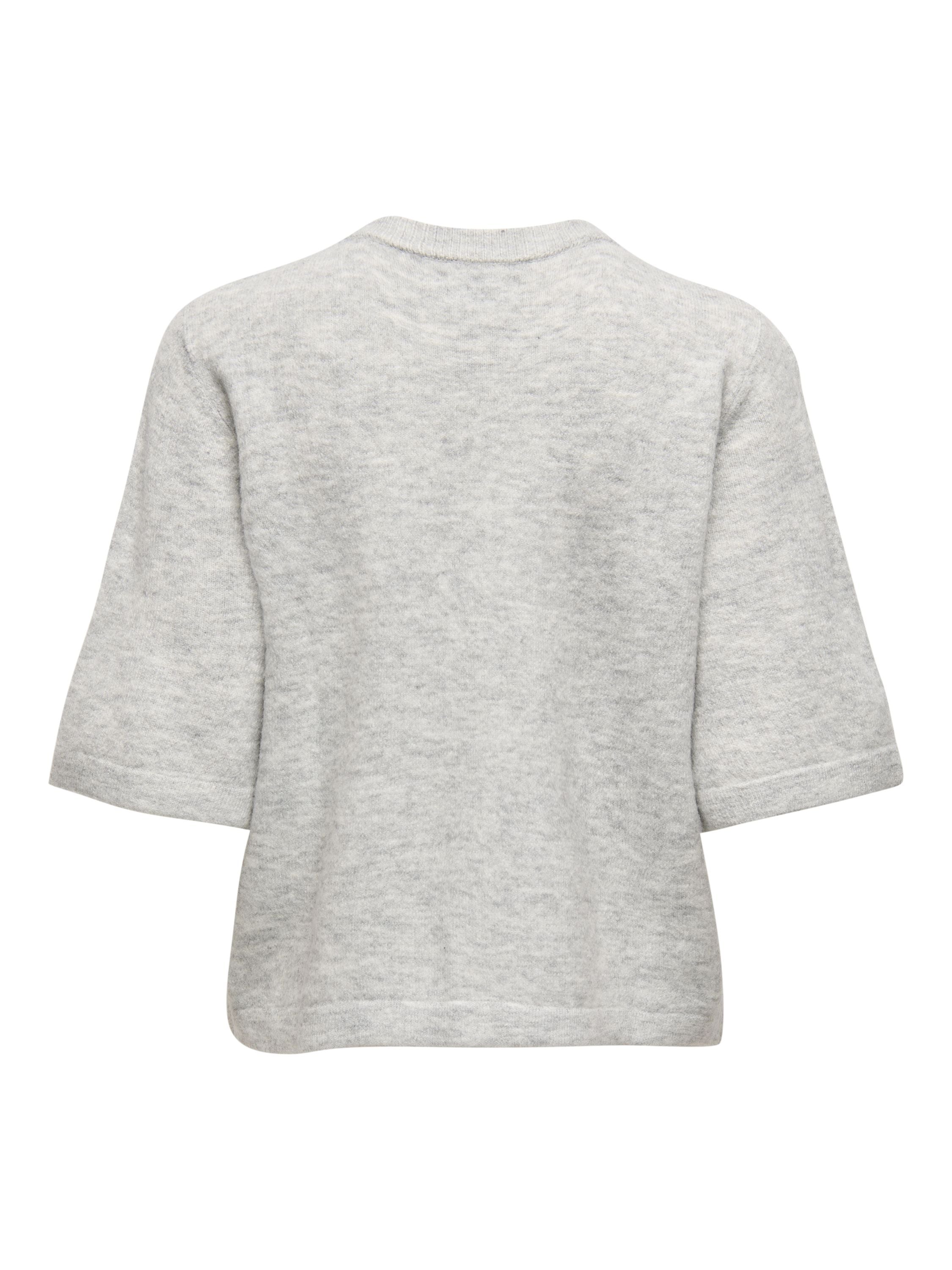 Strickjacke mit Knöpfen - Light Grey Melange - Grau