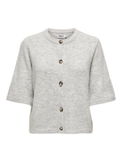 Strickjacke mit Knöpfen - Light Grey Melange - Grau