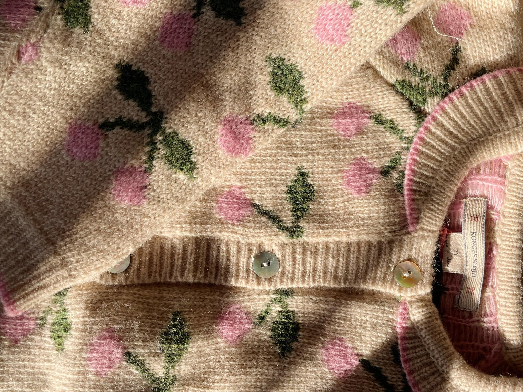 Strick-Cardigan BELOU - CHERRY - Beige