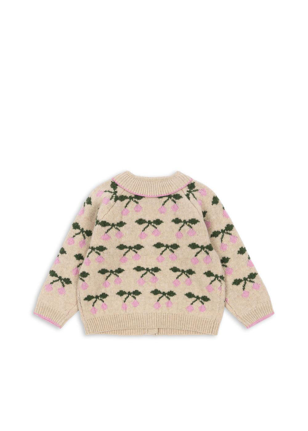Strick-Cardigan BELOU - CHERRY - Beige