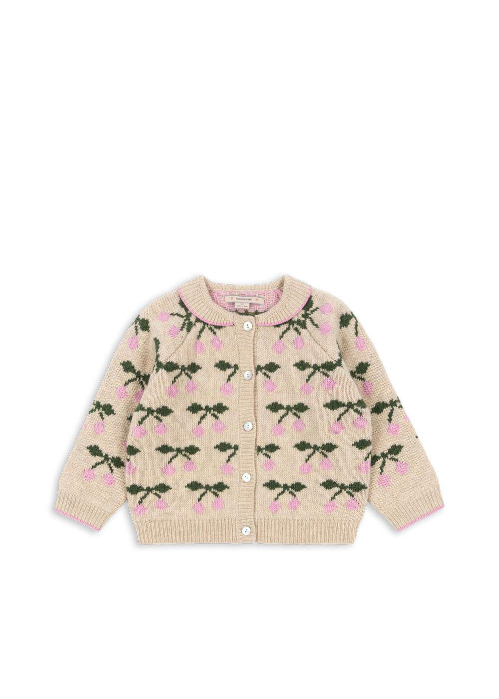 Strick-Cardigan BELOU - CHERRY - Beige