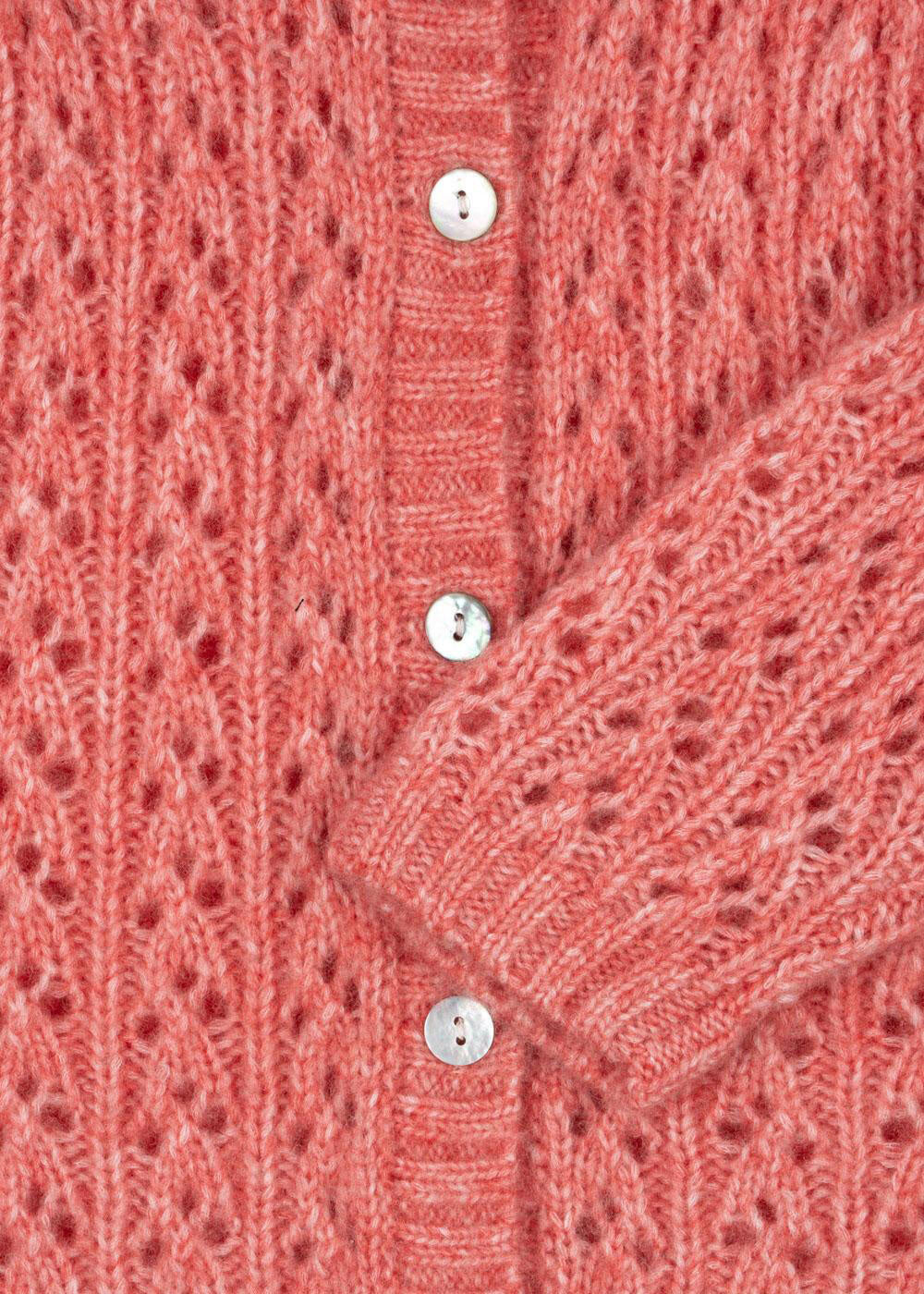 Strick-Cardigan ISA aus Wollmix - PINK - Pink
