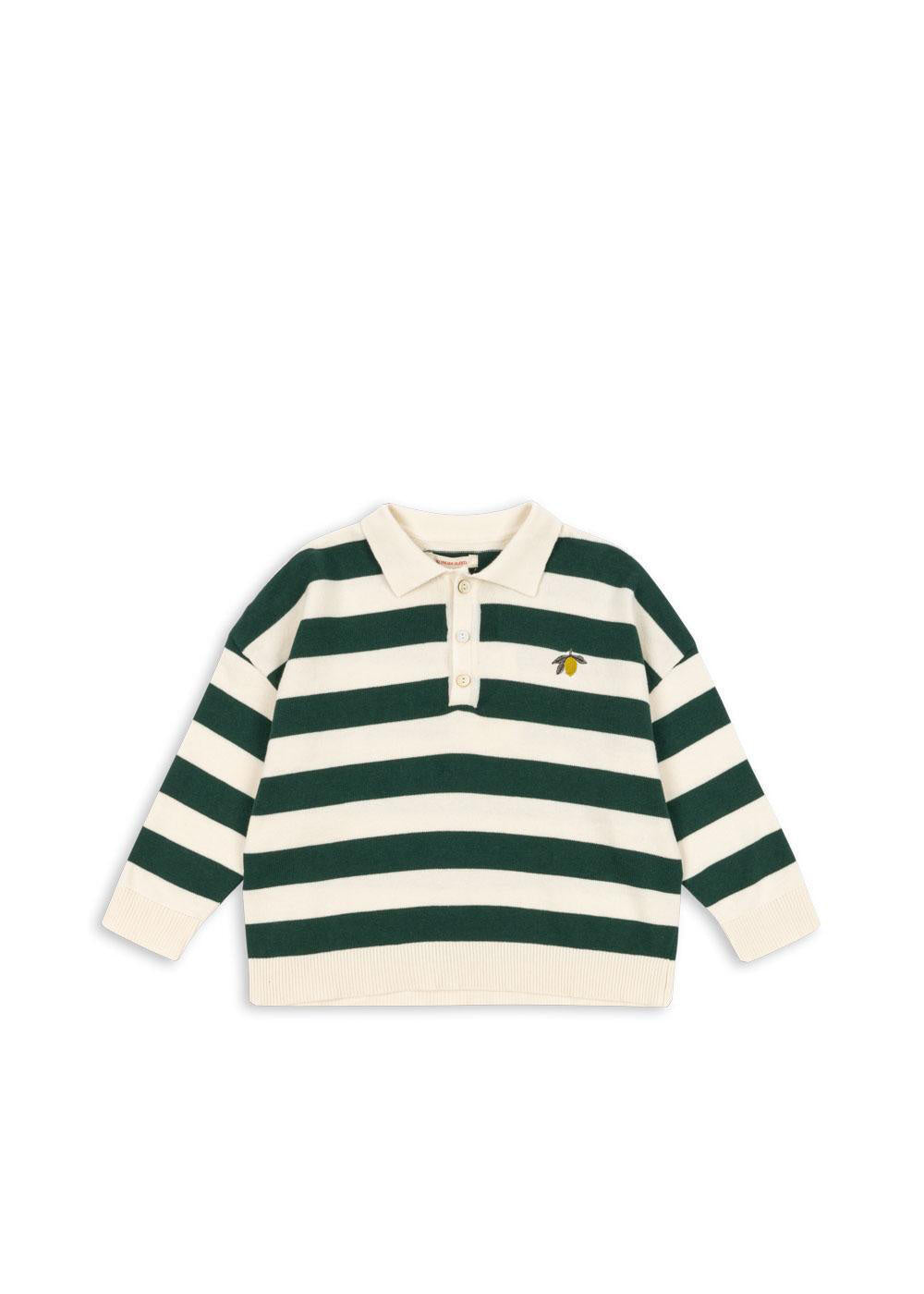Langarm-Poloshirt MANIS - PINE GROVE STRIPE - Grün