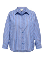 Hemdbluse CAROREGON gestreift - Persian Jewel/W. STRIPES - Blau