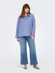 Hemdbluse CAROREGON gestreift - Persian Jewel/W. STRIPES - Blau