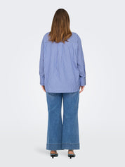 Hemdbluse CAROREGON gestreift - Persian Jewel/W. STRIPES - Blau