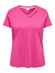 T-Shirt aus Baumwolle - Fuchsia Fedora/I live for summ - Pink