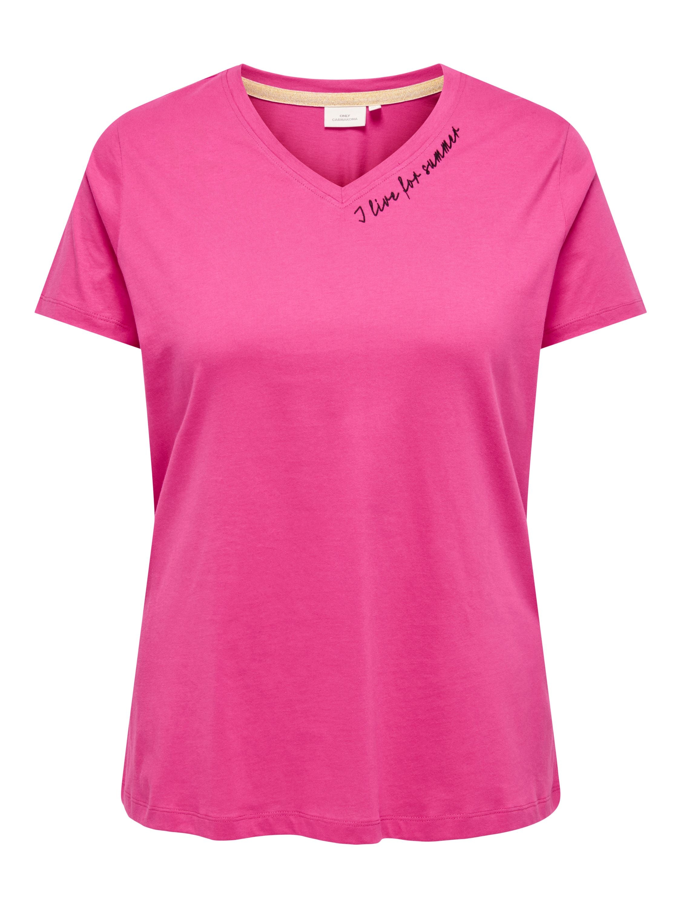 T-Shirt aus Baumwolle - Fuchsia Fedora/I live for summ - Pink