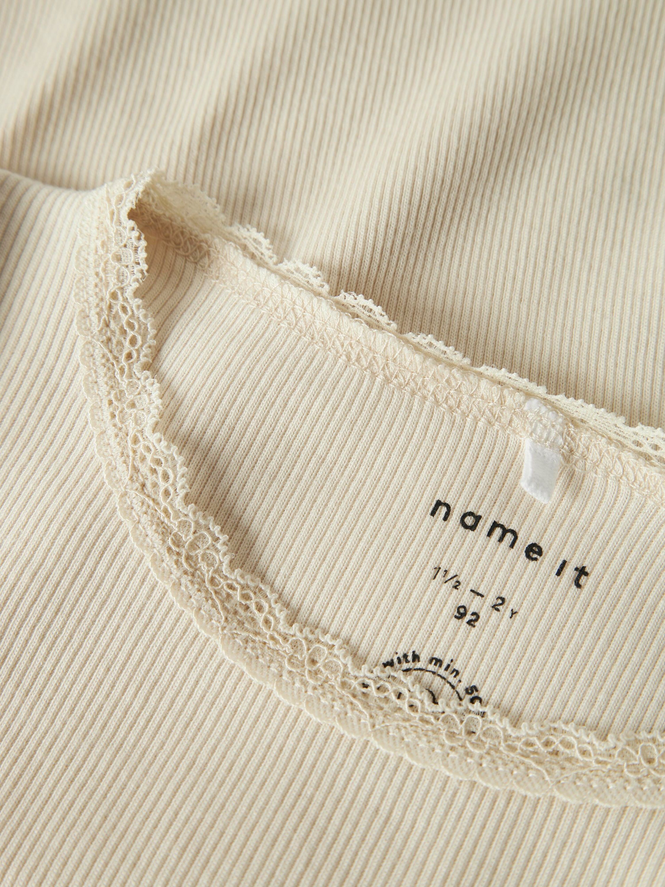 T-Shirt gerippt aus Bio-Baumwollmix - Summer Sand - Beige