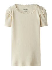 T-Shirt gerippt aus Bio-Baumwollmix - Summer Sand - Beige