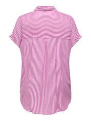 Bluse aus Viskose - Fuchsia Fedora/BRIGHT WHITE - Pink
