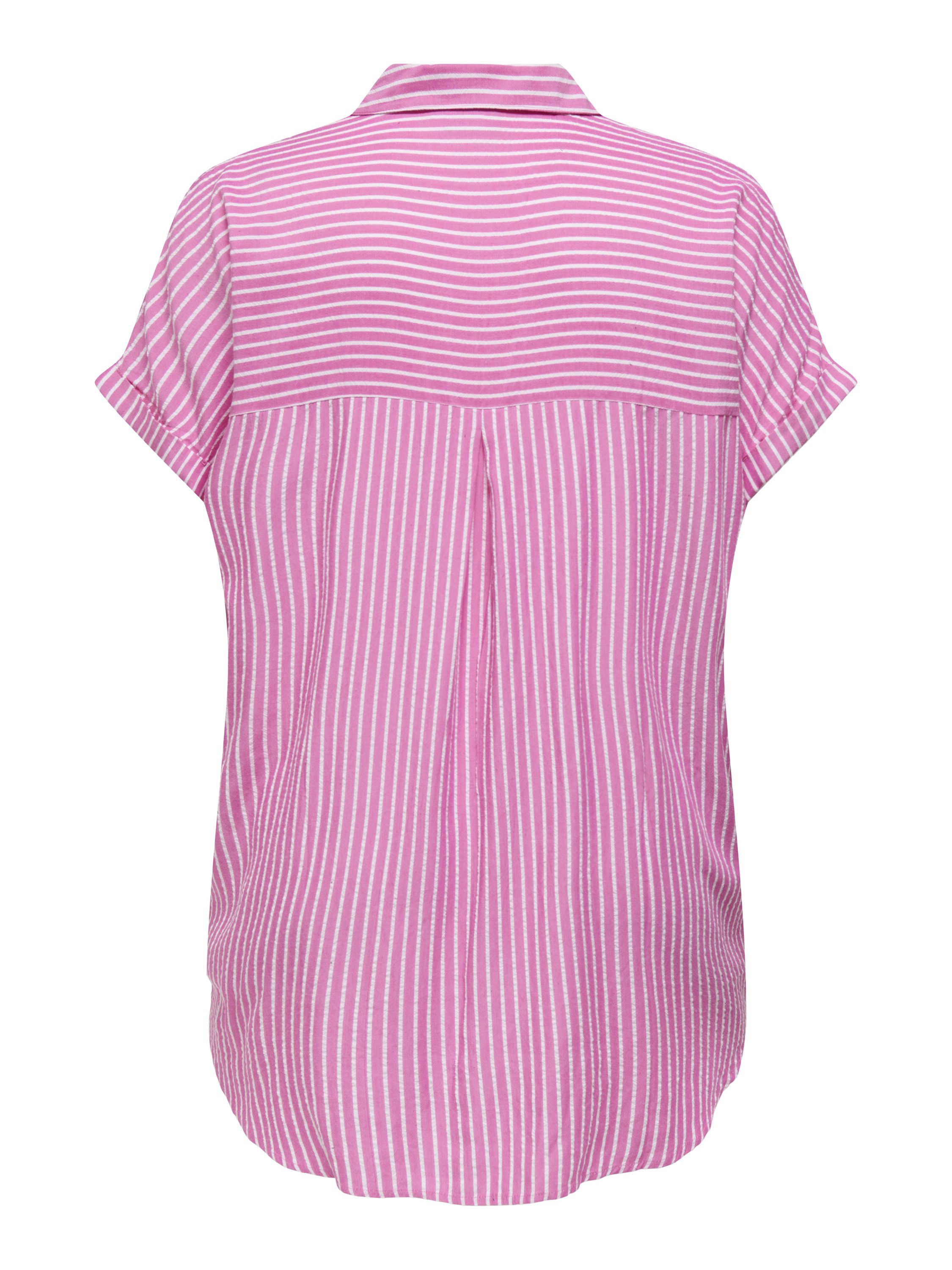 Bluse aus Viskose - Fuchsia Fedora/BRIGHT WHITE - Pink