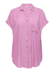 Bluse aus Viskose - Fuchsia Fedora/BRIGHT WHITE - Pink