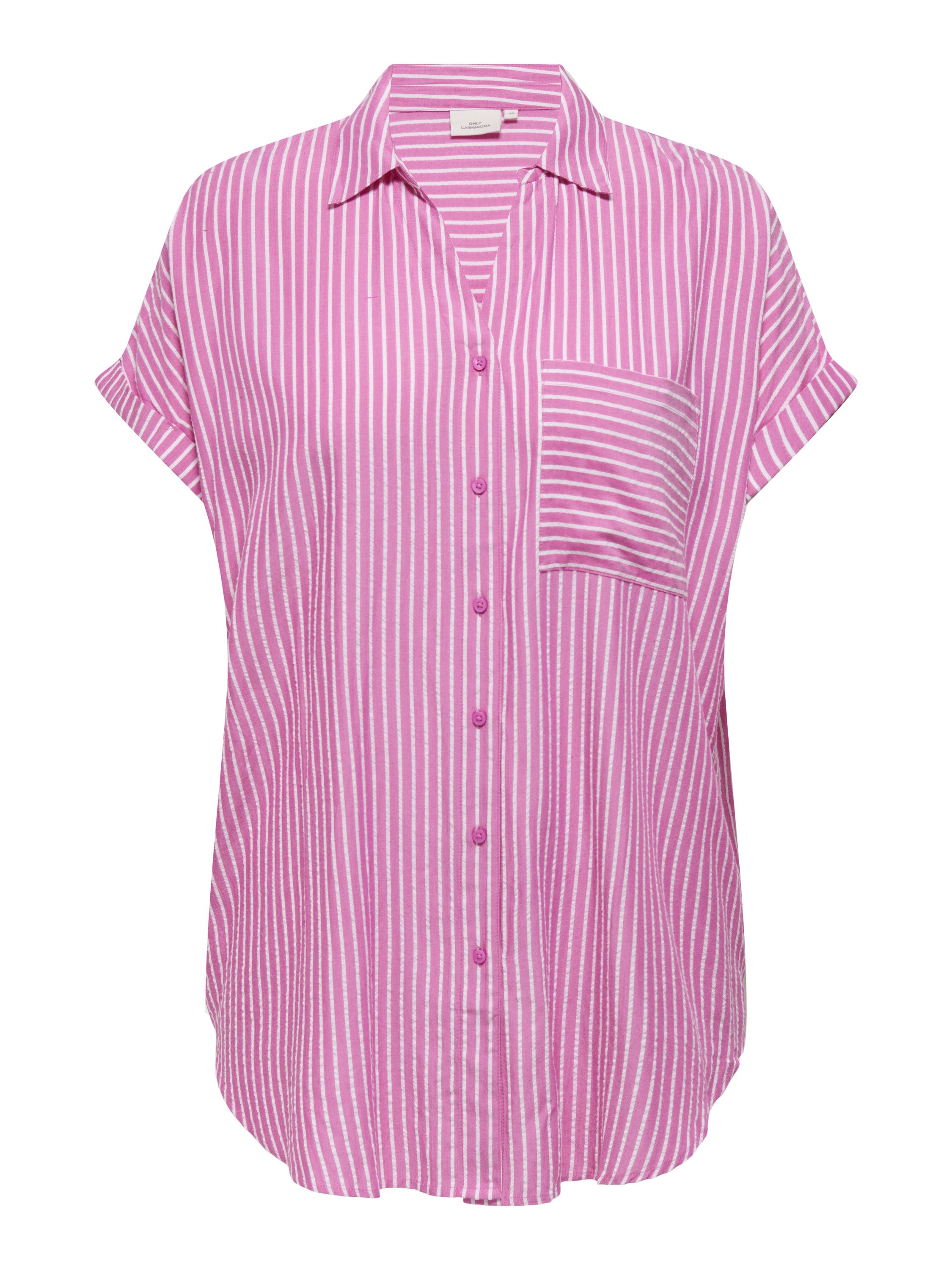 Bluse aus Viskose - Fuchsia Fedora/BRIGHT WHITE - Pink