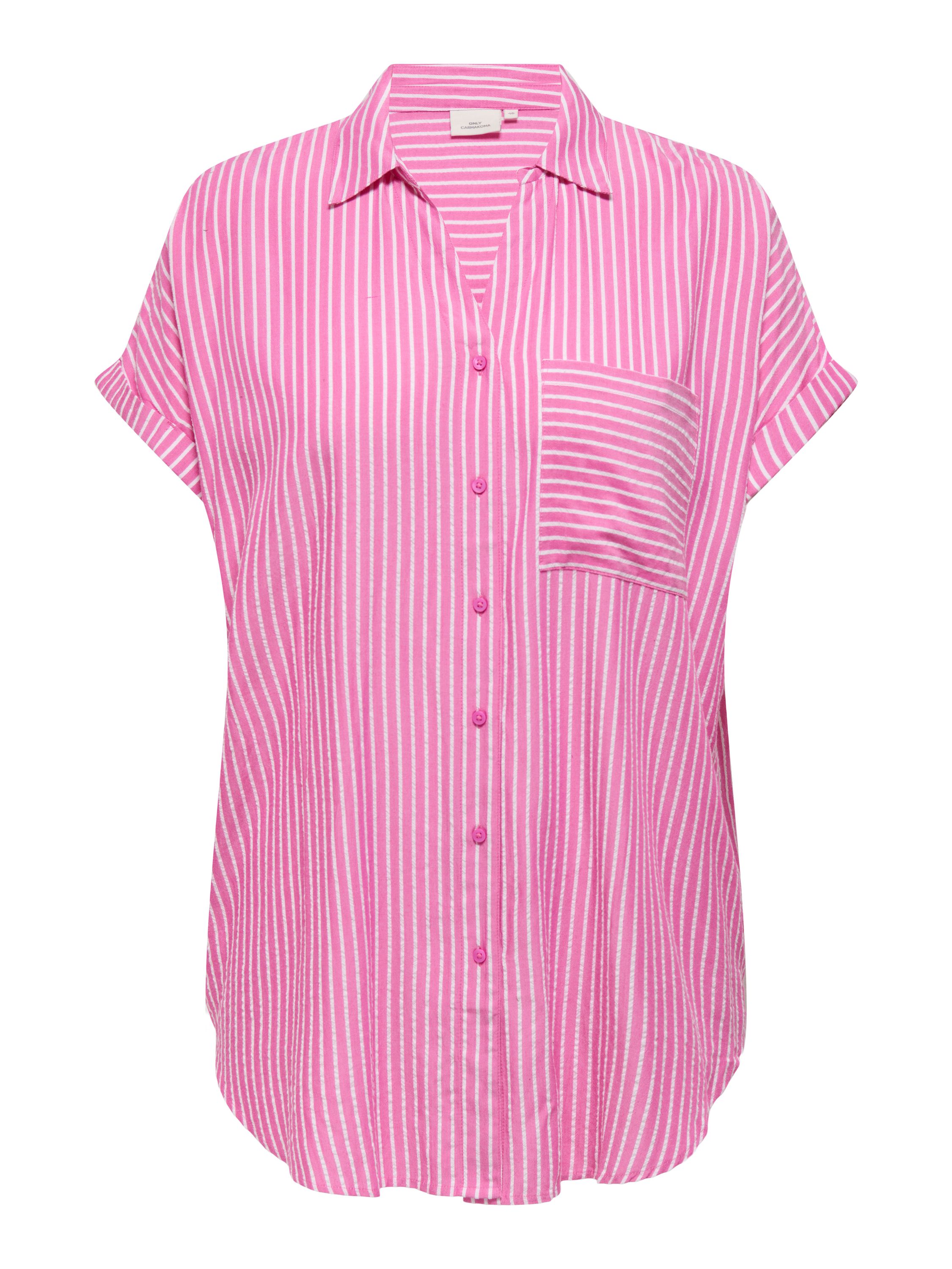 Bluse aus Viskose - Fuchsia Fedora/BRIGHT WHITE - Pink