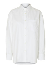 Hemdbluse oversized aus Baumwolle - Bright White - Weiß