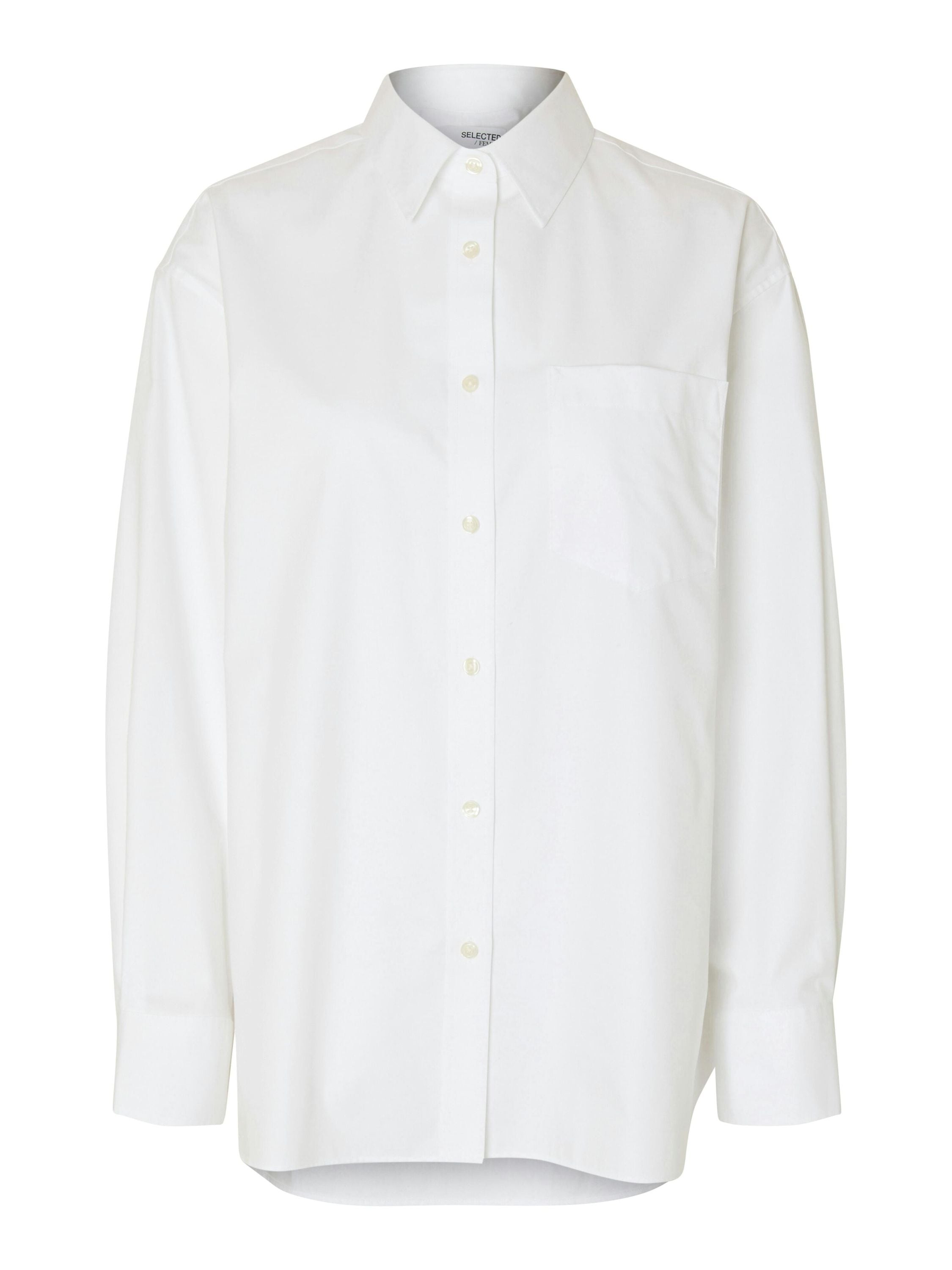 Hemdbluse oversized aus Baumwolle - Bright White - Weiß