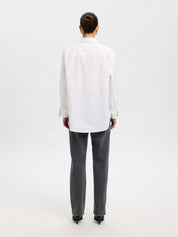 Hemdbluse oversized aus Baumwolle - Bright White - Weiß