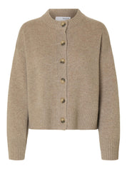 Strickcardigan aus Wollmix - Irish Cream/MELANGE - Braun