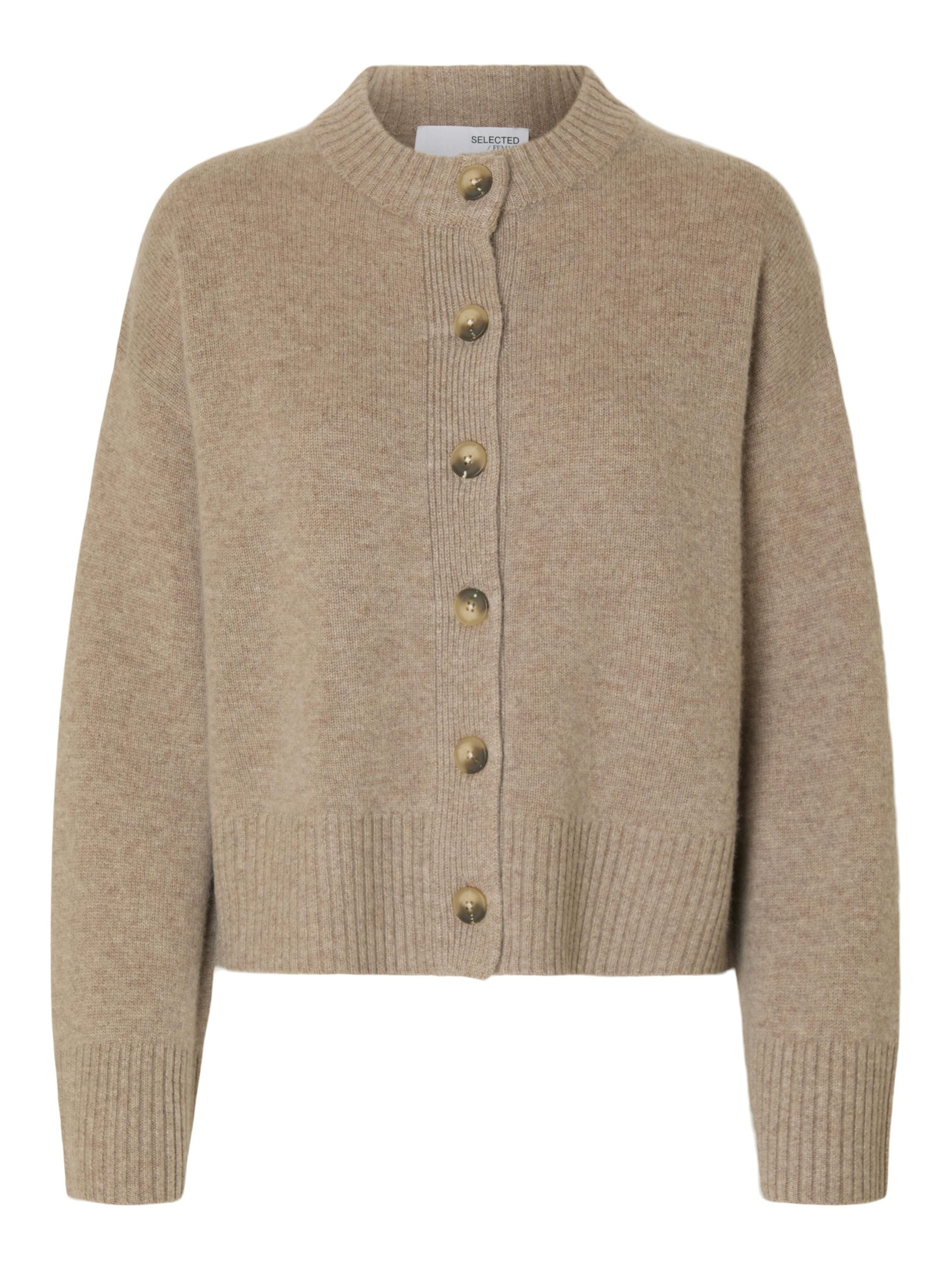 Strickcardigan aus Wollmix - Irish Cream/MELANGE - Braun