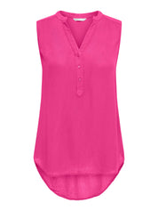 Bluse ärmellos aus Viskose - Fuchsia Fedora - Pink